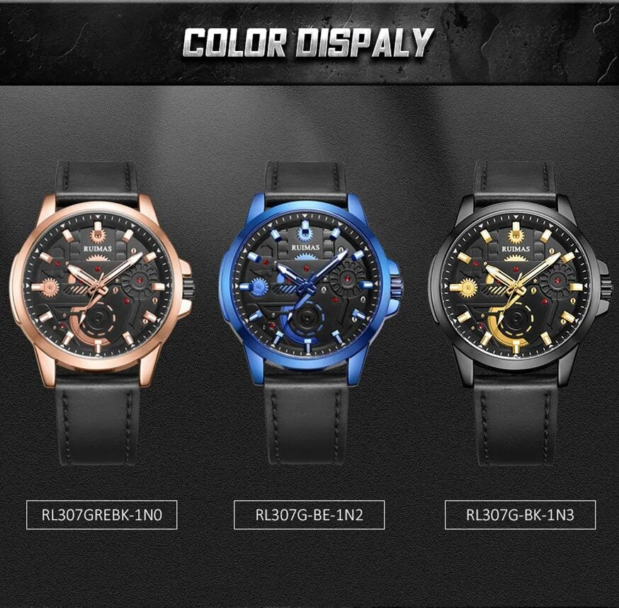 RUIMAS Watches Men's Casual Sport Watches Luxury Military Quartz Wrist Watch Chronograph Waterproof Man Clock Montre Homme 307