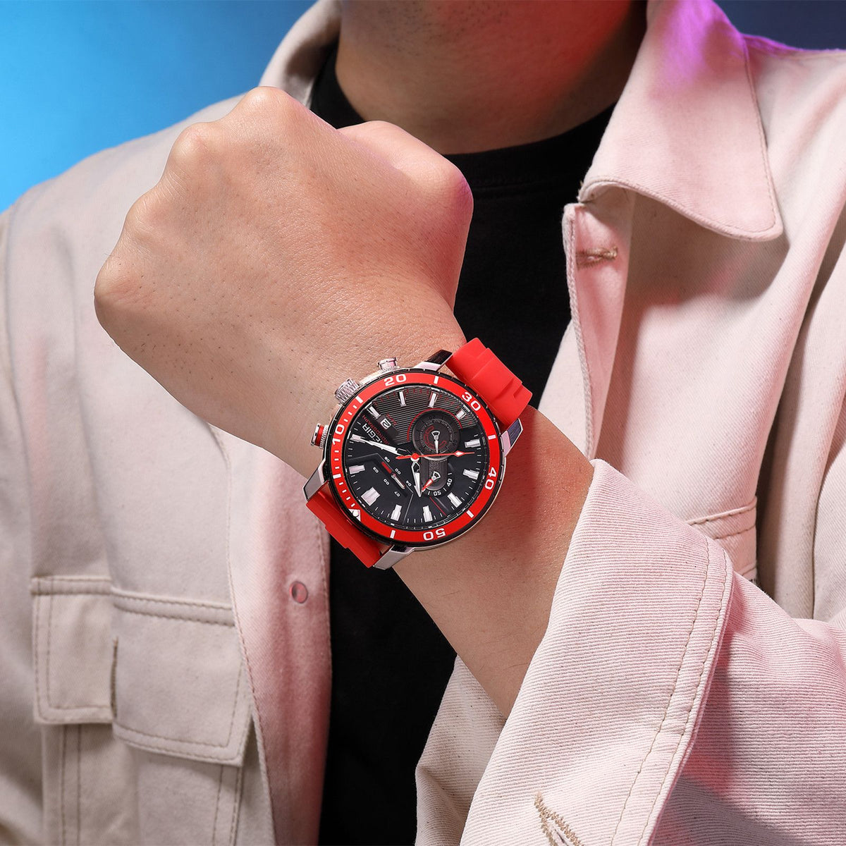 MEGIR Luxury Military Watches for Men Fashion Sport Quartz Wristwatch Waterproof Silicone Band Male Clock Chronograph with Date 2224