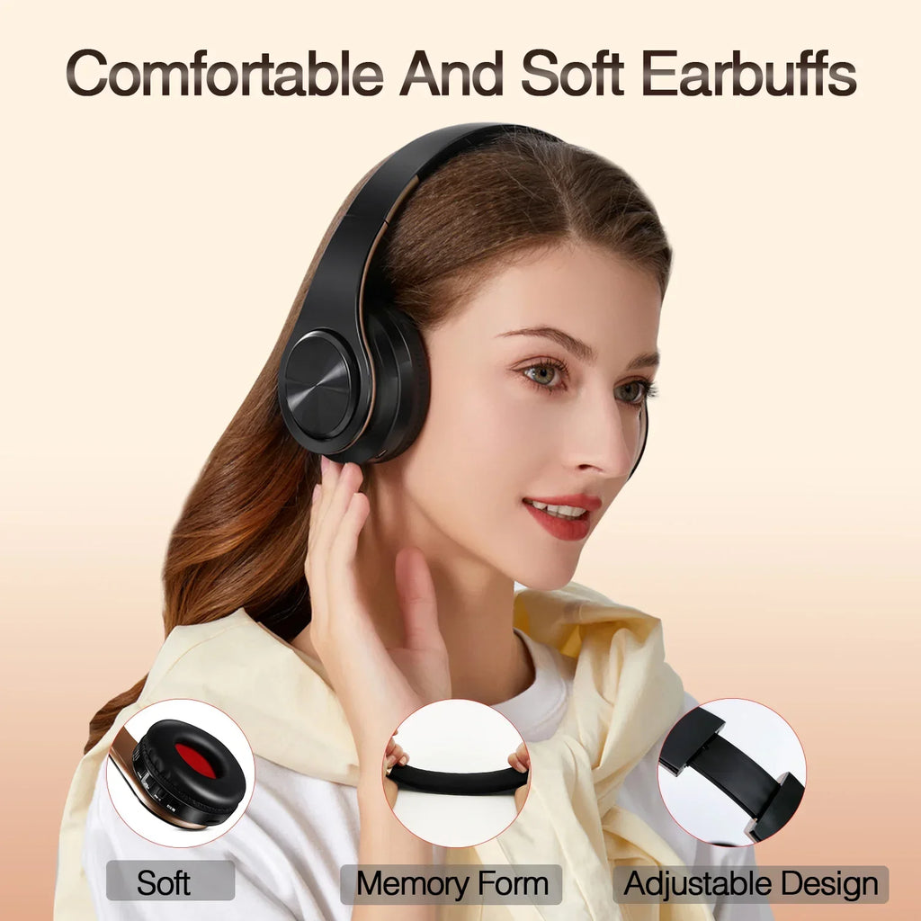 Wireless Bluetooth Headphones Gold
