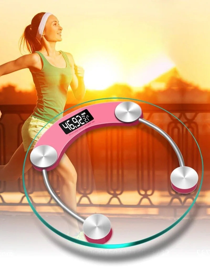 LCD Display Digital Body Weight Scale Pink